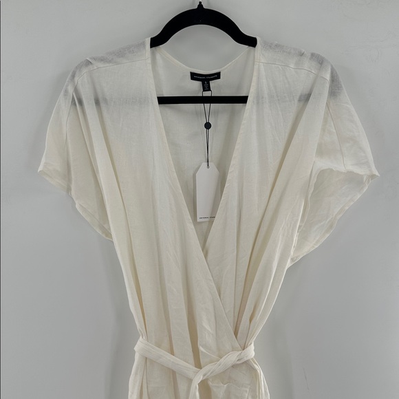 Universal Standard Tracy Linen‎ Blend Wrap Dress White Small 14-16 NWT - Picture 3 of 7